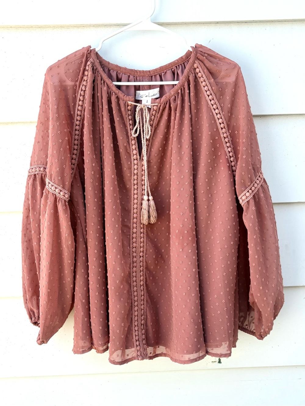 Lost in Lunar Pink Boho Blouse | L - Picture 3 of 6
